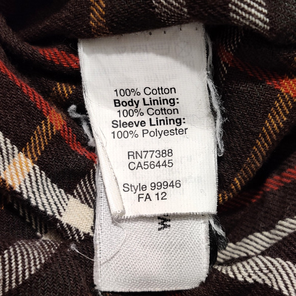 J Crew Mens Barn Jacket Size S Tan Canvas Flannel Lined Brown Cord Collar Chore - Picture 8 of 14